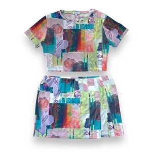 Beginning Boutique Multicolor Abstract Two-Piece Set